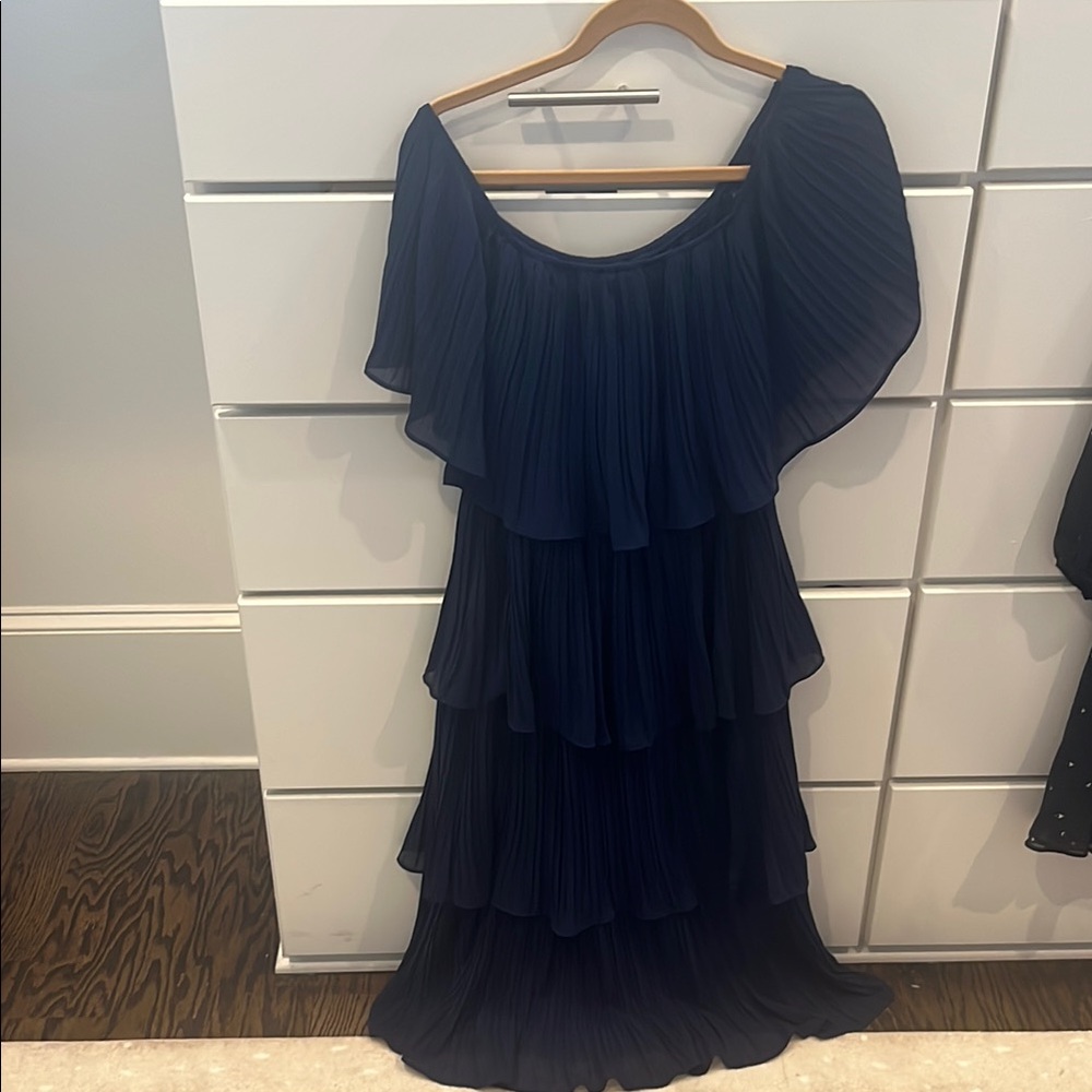 Navy Blue Tiered Dress